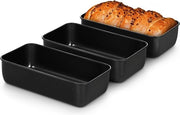 Forma per pane in acciaio inossidabile, 3 strati di antiaderente, set di forni per pane, forma rettangolare per pane/cake/toast, salutare e facile da pulire, 23,3 x 12,7 x 6,3 cm