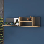Nureci, Mensola 4 Ripiani, 120x20x25h cm Marrone Rovere