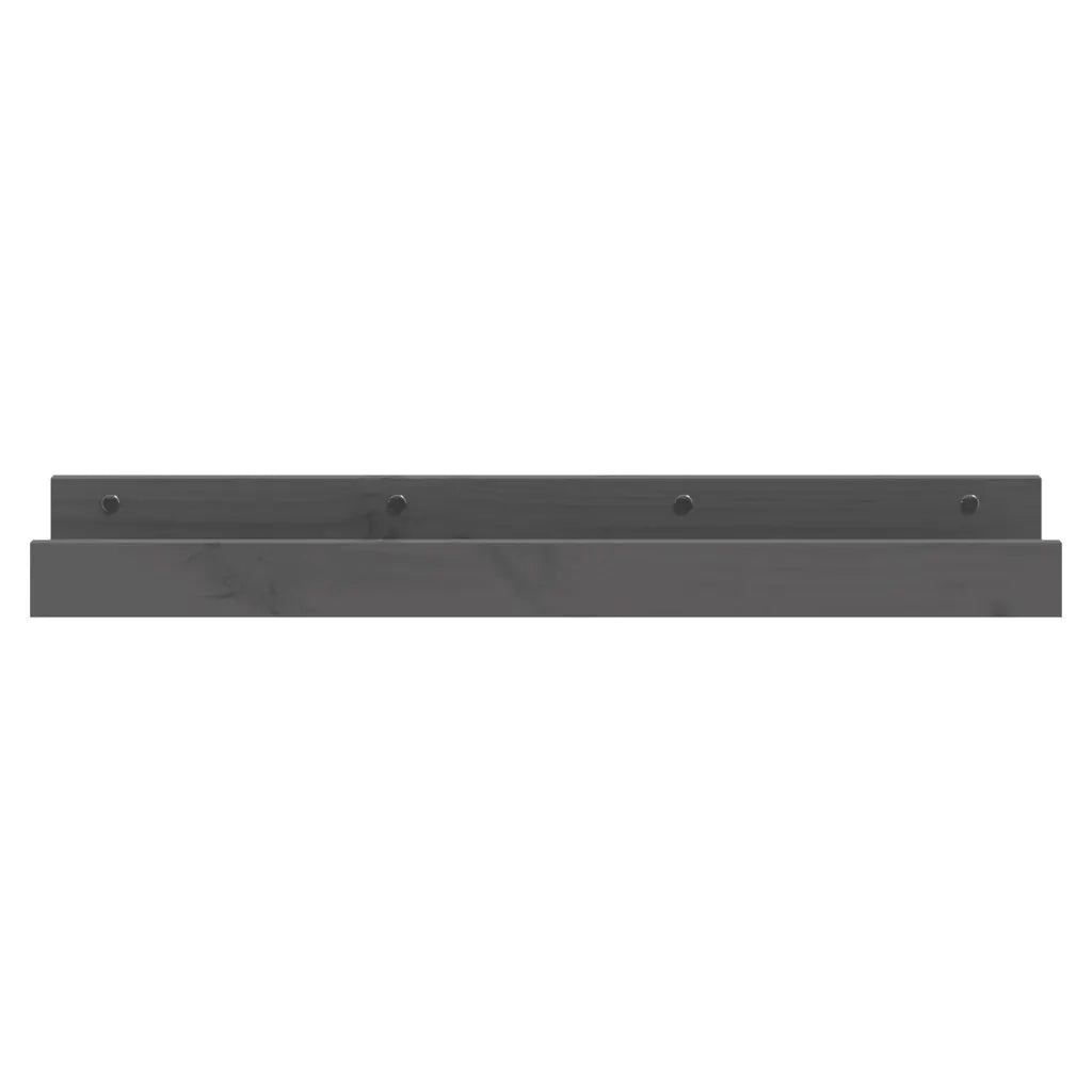 Mensole da Parete 2 pz Grigio 80x12x9cm Legno Massello di Pino cod mxl 32788