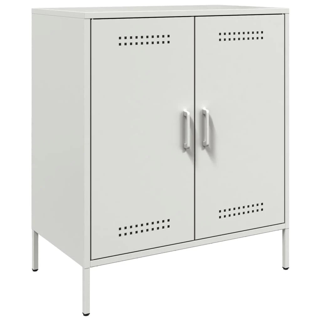 Buffet credenza cassettiera armadio mobile contenitore organizer per cucina soggiorno salotto 68 x 39 x 79 cm acciaio bianco 02_0030392