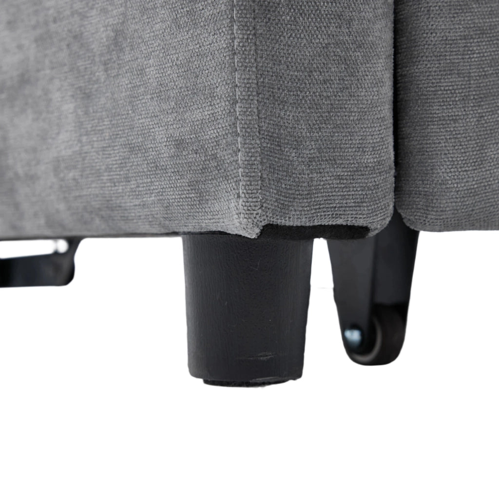 Divano 109x72x83.5 cm con porta USB e supporto tablet in poliestere grigio