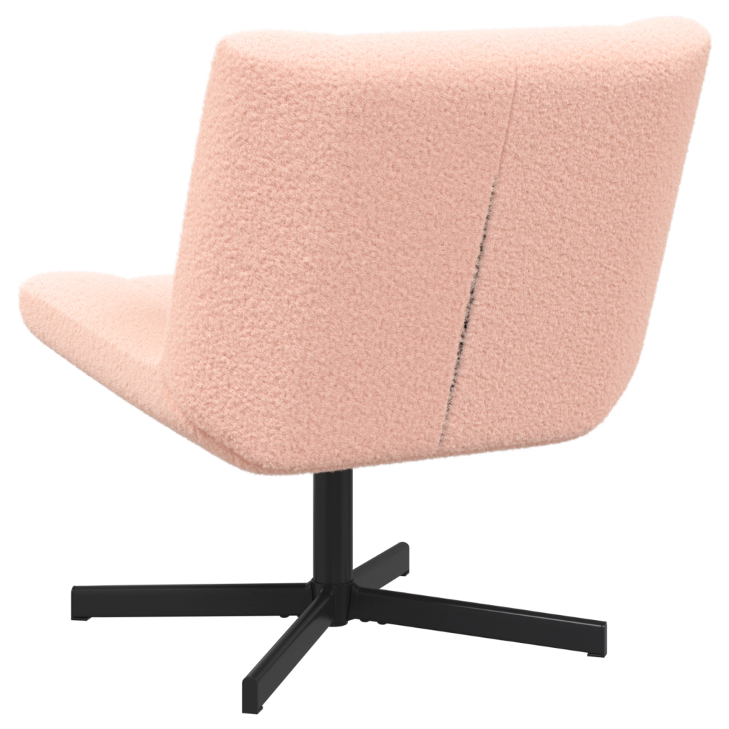 Sedia d'accento Rosa Baby Poliestere, Metallo Standard Girevole