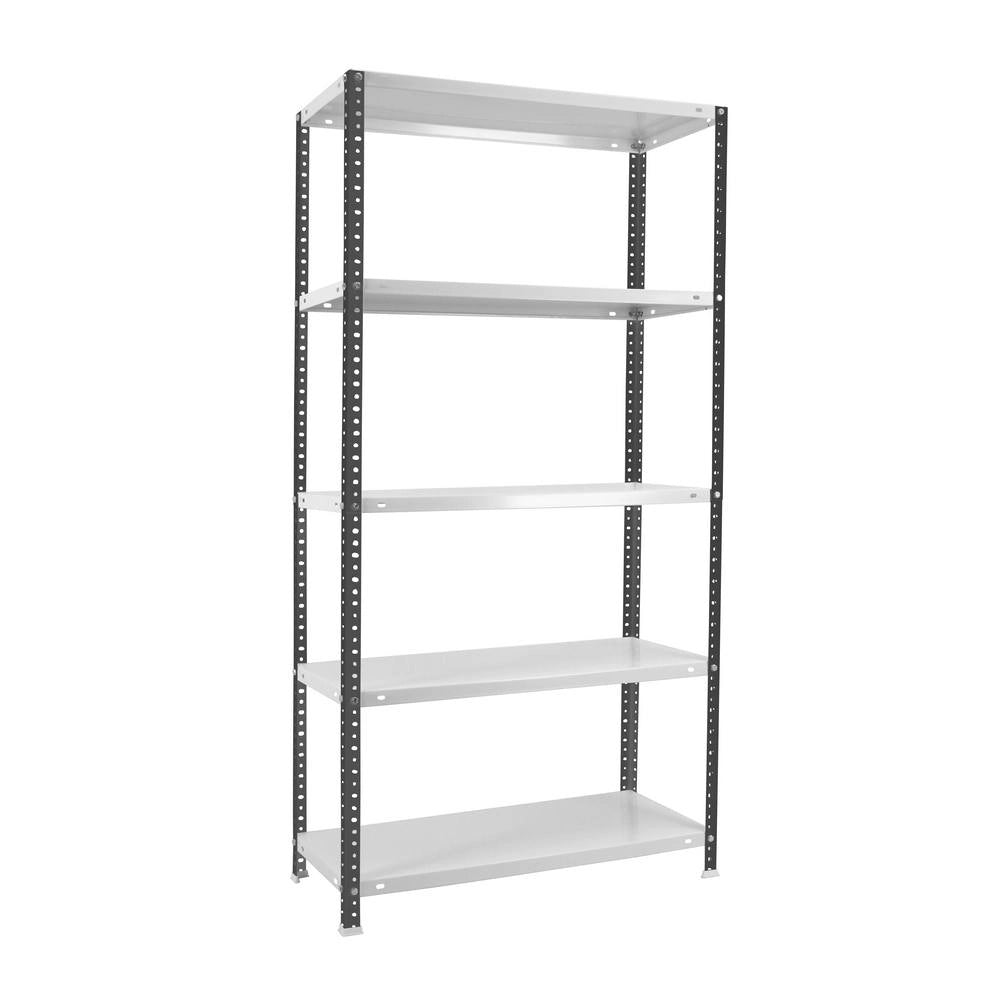Scaffale in metallo Simon Rack con viti colore antracite/bianco 5 ripiani 2000x1000x300 mm Made in Spain