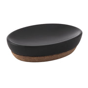 PORTASAPONE ILARY 13X10XH3CM NERO MATT E SUGHERO.