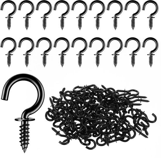 Hanger per piante 100pz - piccole viti da parete - orefice - metallo - per piante - leggero - nero/argento - chiodi