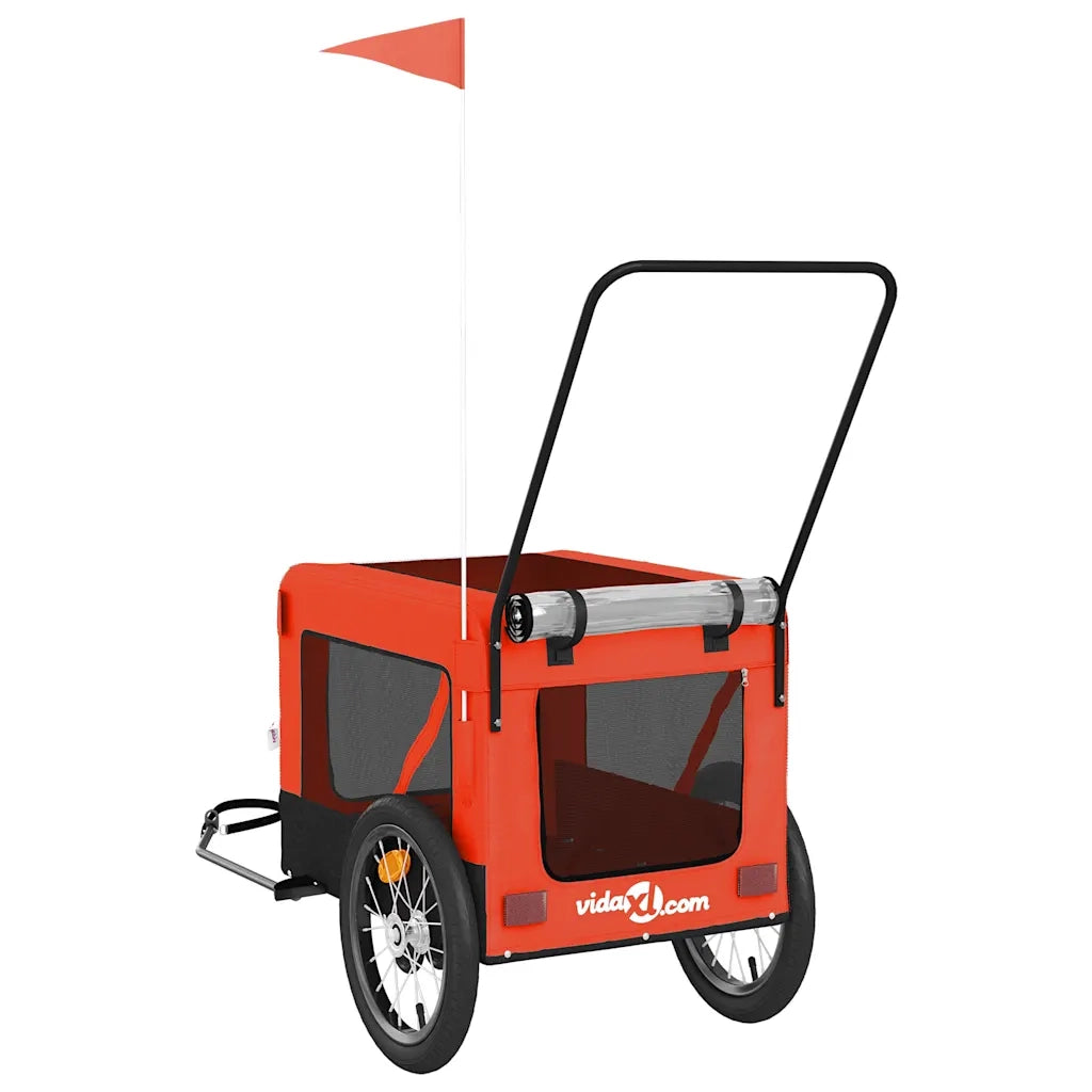 Rimorchio da Bici per Animali Arancione e Nero Oxford e Ferro CFW8745774