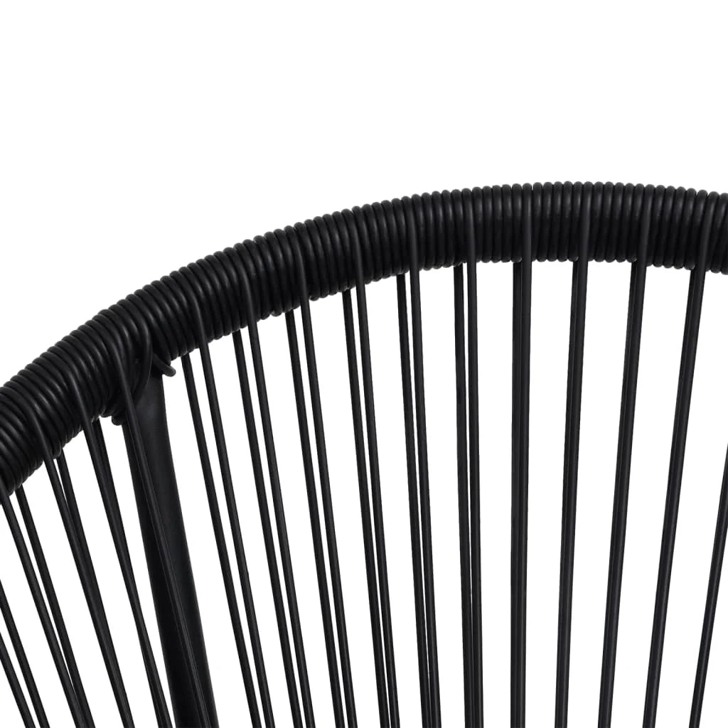 Set da pranzo da esterno da 5 pezzi mobili in rattan nero e PVC 02_0014229