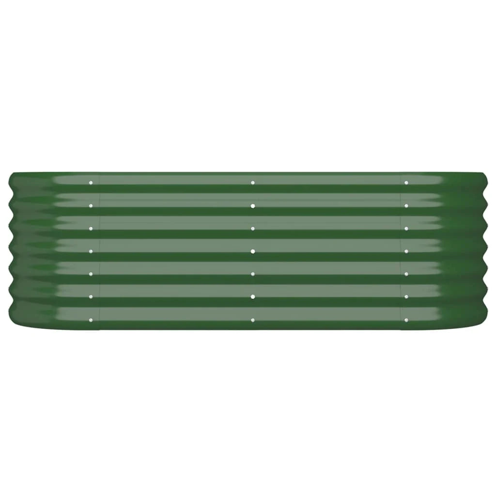 Fioriera rialzata per piante e fiori adatta per terrazze e giardini in acciaio verniciato a polvere 114 x 40 x 36 cm verde 02_0039571