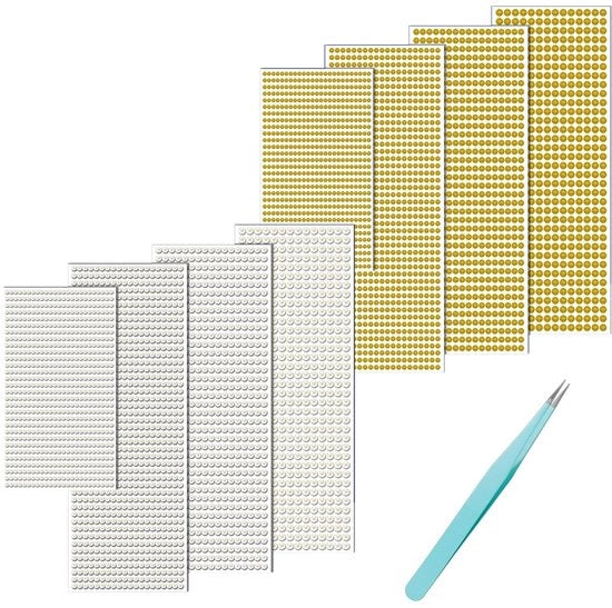 Accessori per gioielleria - Adesivi per gioielli - Parelstickers - Materiali per la creazione di gioielli - Acquario - Sostituti di perle - Per la produzione di gioielli - 5600 pezzi - Materiale acrilico duraturo - Adesivi autoadesivi