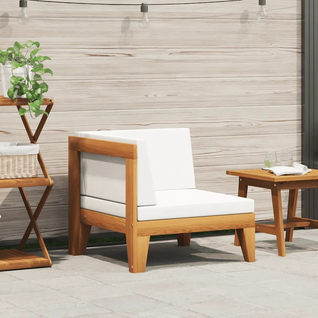 Divano Angolare Modulare Cuscini-Sofa-Divanetto Bianco Crema Massello d'Acacia 457245