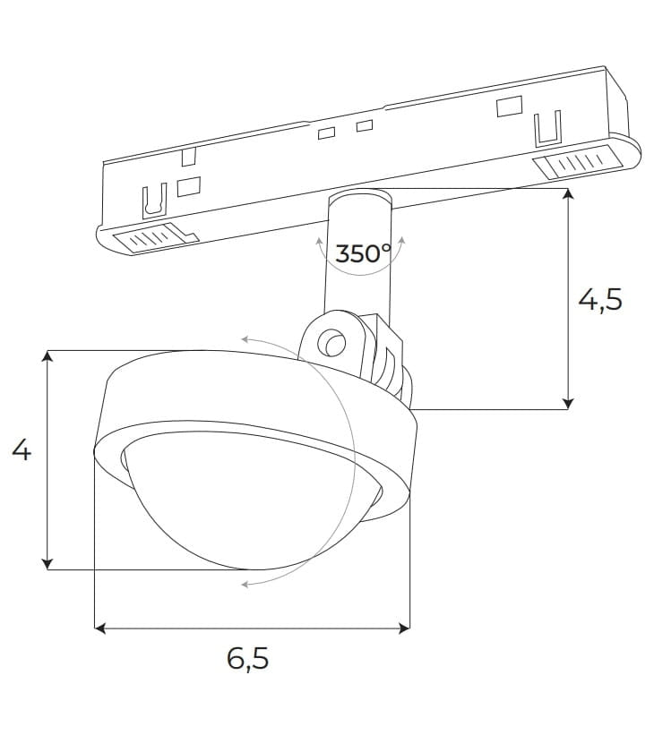 Faretto magnetico bianco Zigbee 8W 766lm 2700-5000K