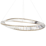 Lampadario Lampada a sospensione in ferro dorato con cristalli Illuminazione a LED Stile Glamour