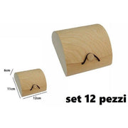 Trade Shop - Set 12 Scatole Box Astuccio In Legno Decoupage Portagioie Cofanetto 53486a -
