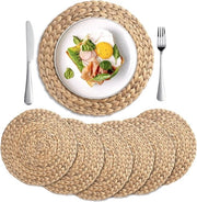 Placemats a mano circolari di fiore d'acqua - placemat circolare - sottopancherella per tavolo da pranzo e decorazione boho - set da 6 - 30 cm