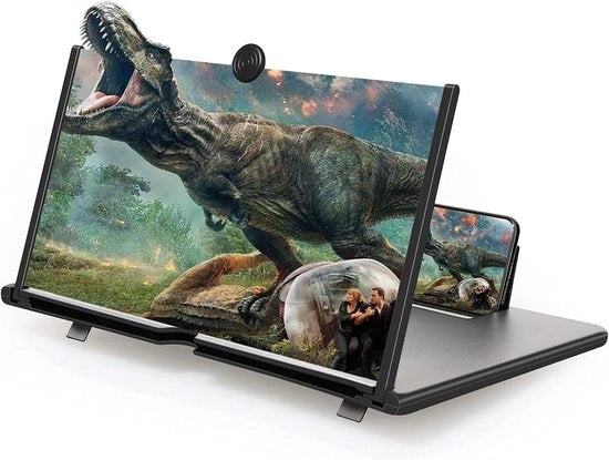 Vergrootglas Premium 3D 18 pollici Schermo HD Luce Blu - Amplificatore Universale per Video - Supporto per Smartphone - Raffreddamento Removibile