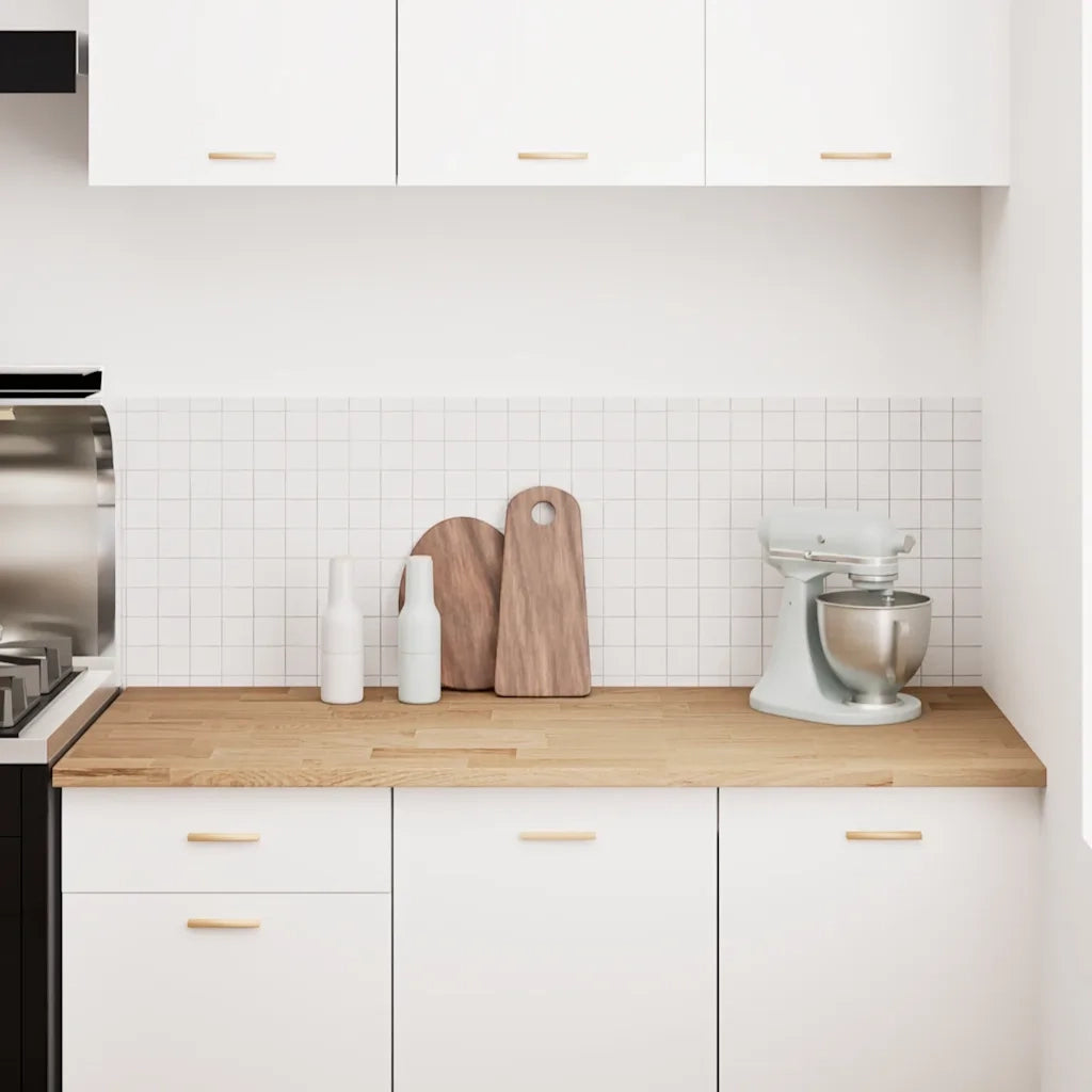 Piano di Lavoro Cucina 140x63,5x2,7 cm Legno Massello Rovere 4009000