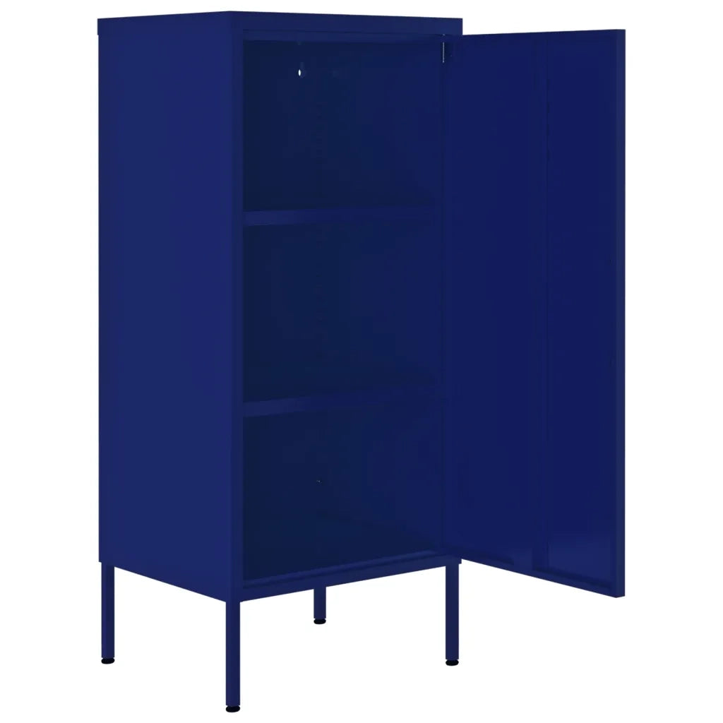 Robusto mobile contenitore da 42,5 x 35 x 101,5 cm con 2 ripiani regolabili stile sala da pranzo acciaio blu navy 02_0046878