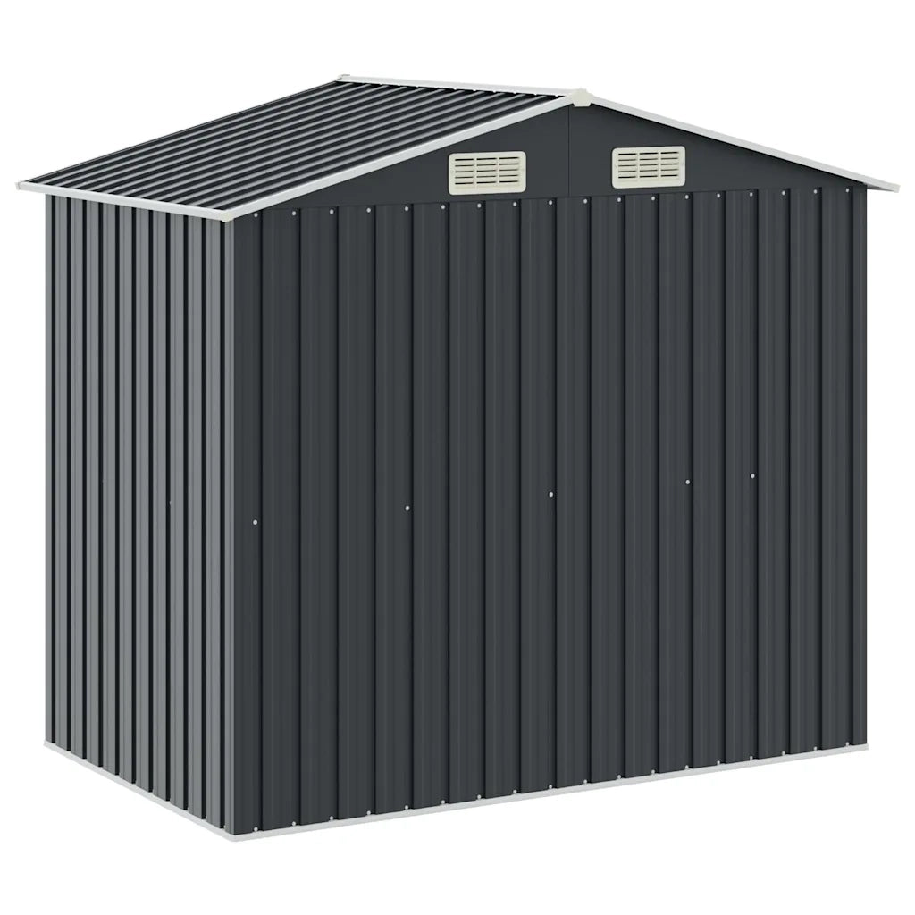 Capanno da Giardino con Scaffali Antracite 205x130x183 cm Ferro