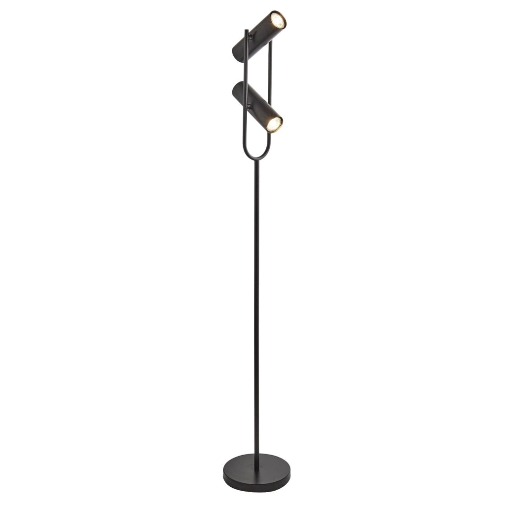 Piantana Moderna Telescopio Acciaio Nero 1 Luce Gu10