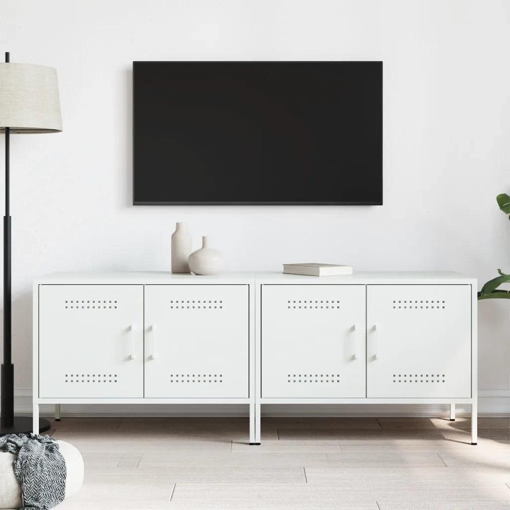 Mobili TV 2pz Bianchi 68x39x50,5 cm in Acciaio