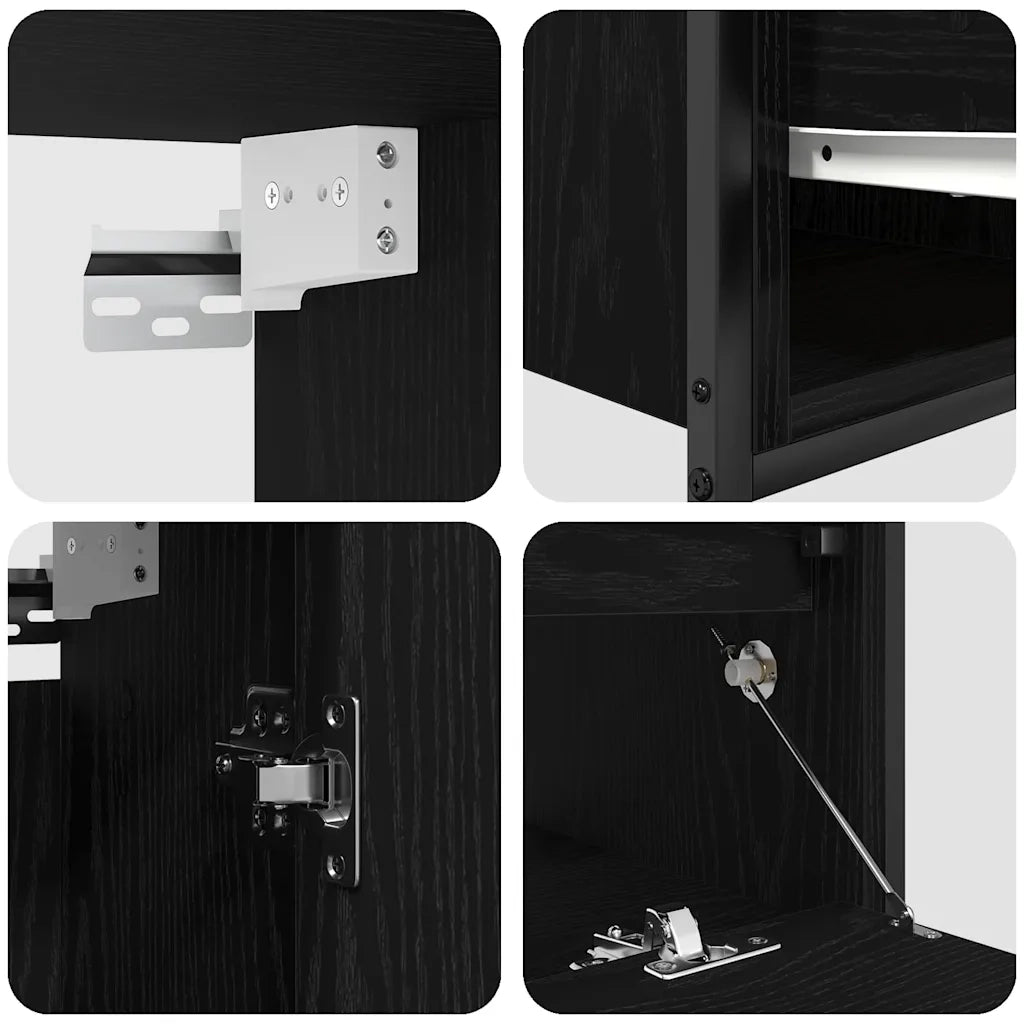 Set di mobili per il bagno 5 pcs Nero Legno multistrato 3328369