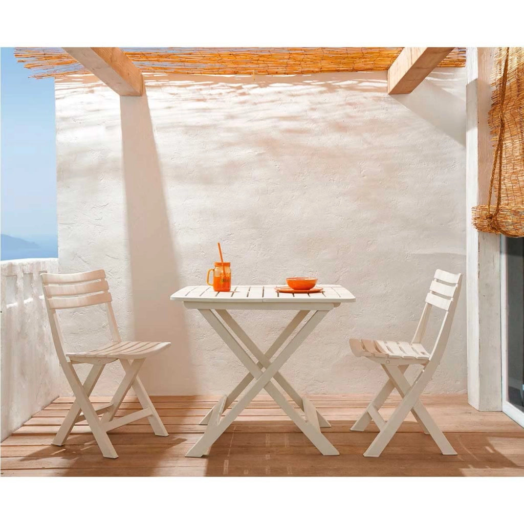 Tavolo Tevere Progarden Pp Bianco Cm 80X72 H.cm 70