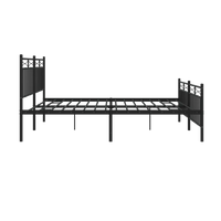 Giroletto con Testiera e Pediera Metallo Nero 183x213 cm 373714