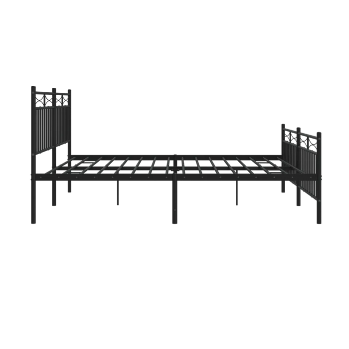 Giroletto con Testiera e Pediera Metallo Nero 183x213 cm 373714