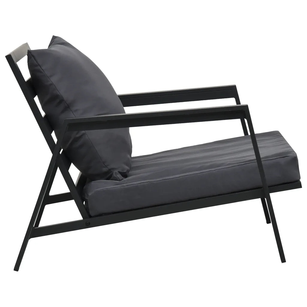 Set Divani da Giardino 5 pz con Cuscini Alluminio Grigio Scuro cod mxl 34606