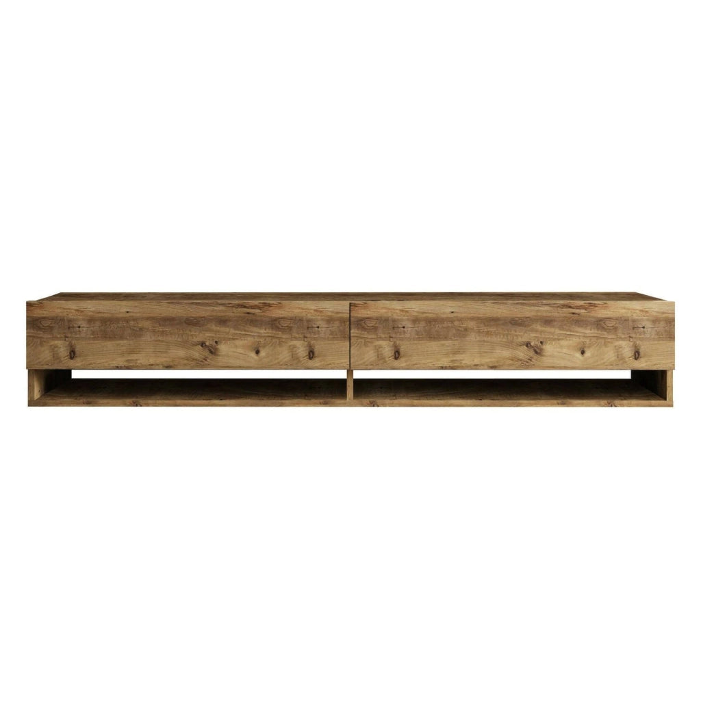 Mobile porta TV Compasso, Credenza da soggiorno, Armadio basso per TV, Base parete attrezzata, 180x32h29 cm, Quercia