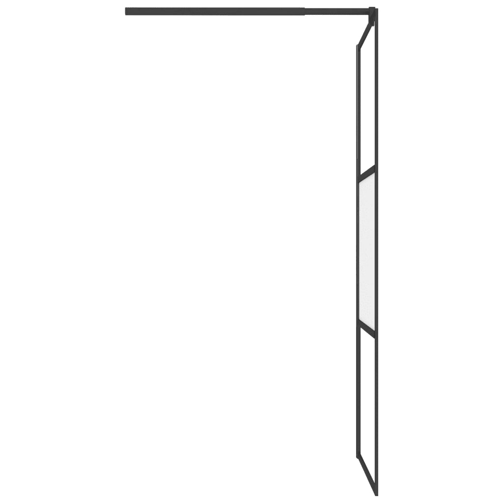 Parete Doccia Walk in 90x195 cm Vetro Semi Smerigliato ESG Nero cod mxl 47743
