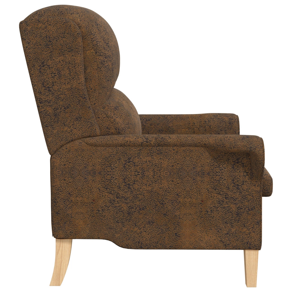 Poltrona Moderna Marrone Tessuto, Legno Standard Ergonomica