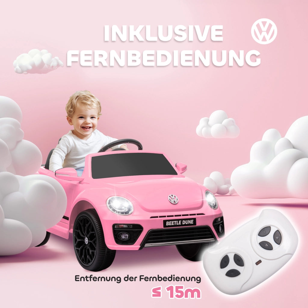 Auto elettrica per bambini Maggiolino VW ¨C Xylo ¨C Rosa con telecomando e musica