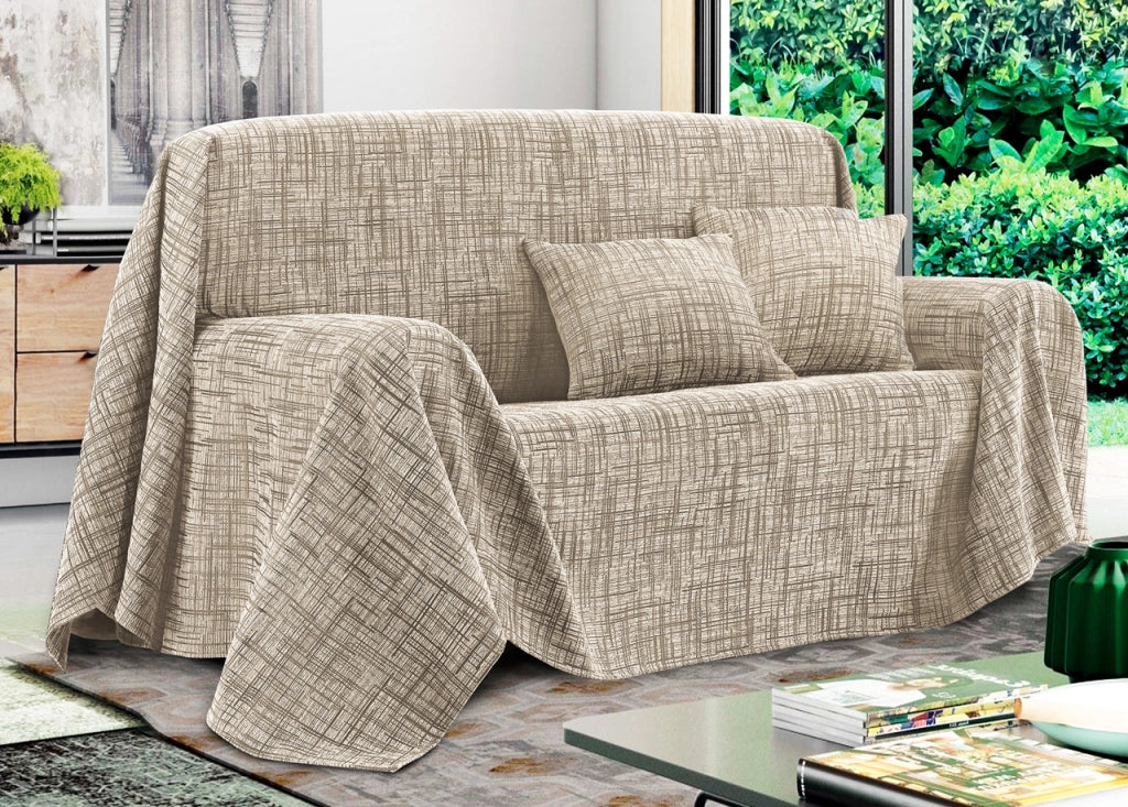 Telo Arredo Copridivano Multiuso Copritutto Misto Cotone Modello Multirighe - 300x260 - Corda
