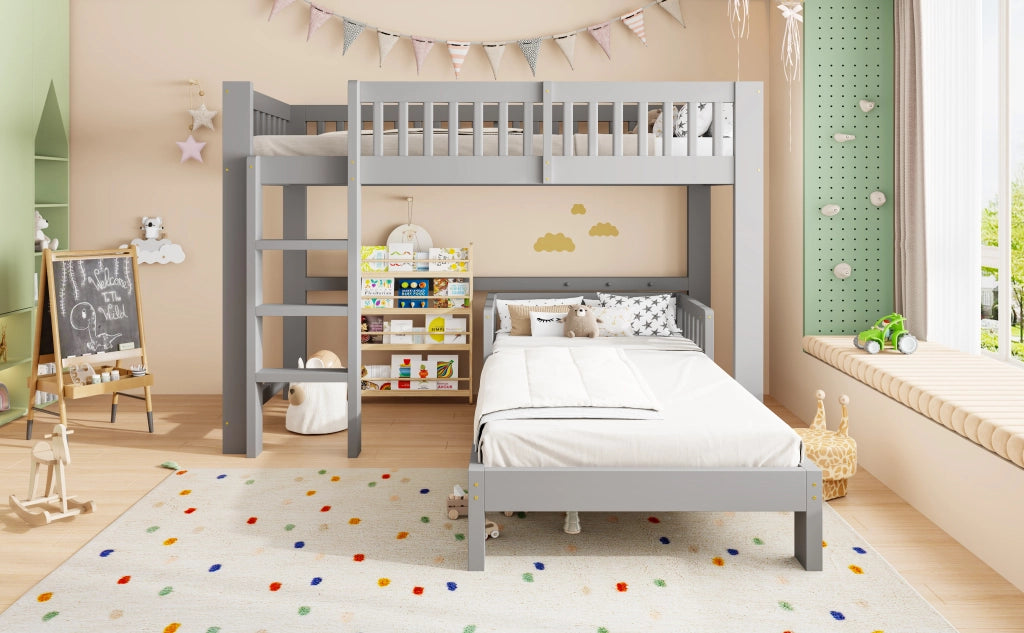letto modulare in legno grigio 104 x 215 cm