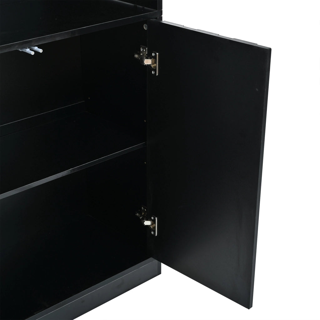 Vetrina 80x35x200 cm con LED Bluetooth in truciolare nero