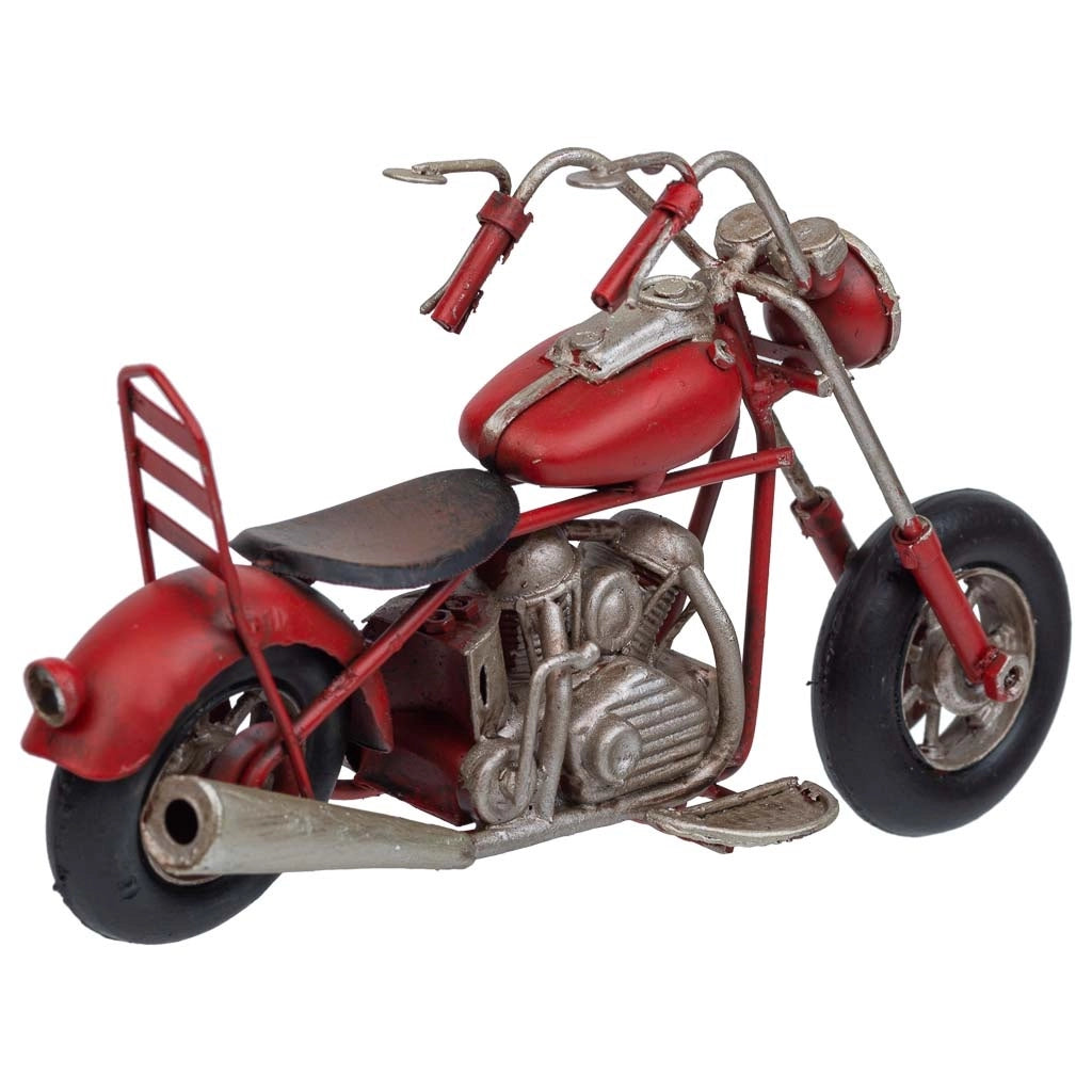 Moto in metallo rosso 19,5x7x10,5h