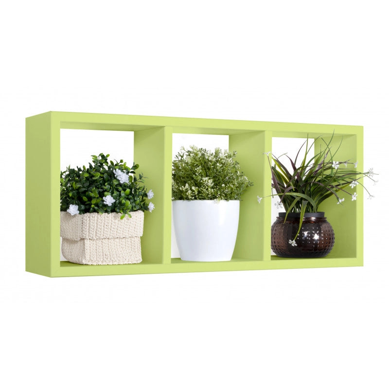 Mensola da Muro, Libreria Sospesa, Libreria da Parete, Scaffale da Parete, Verde, 70x30 p15,5 cm - Tristano