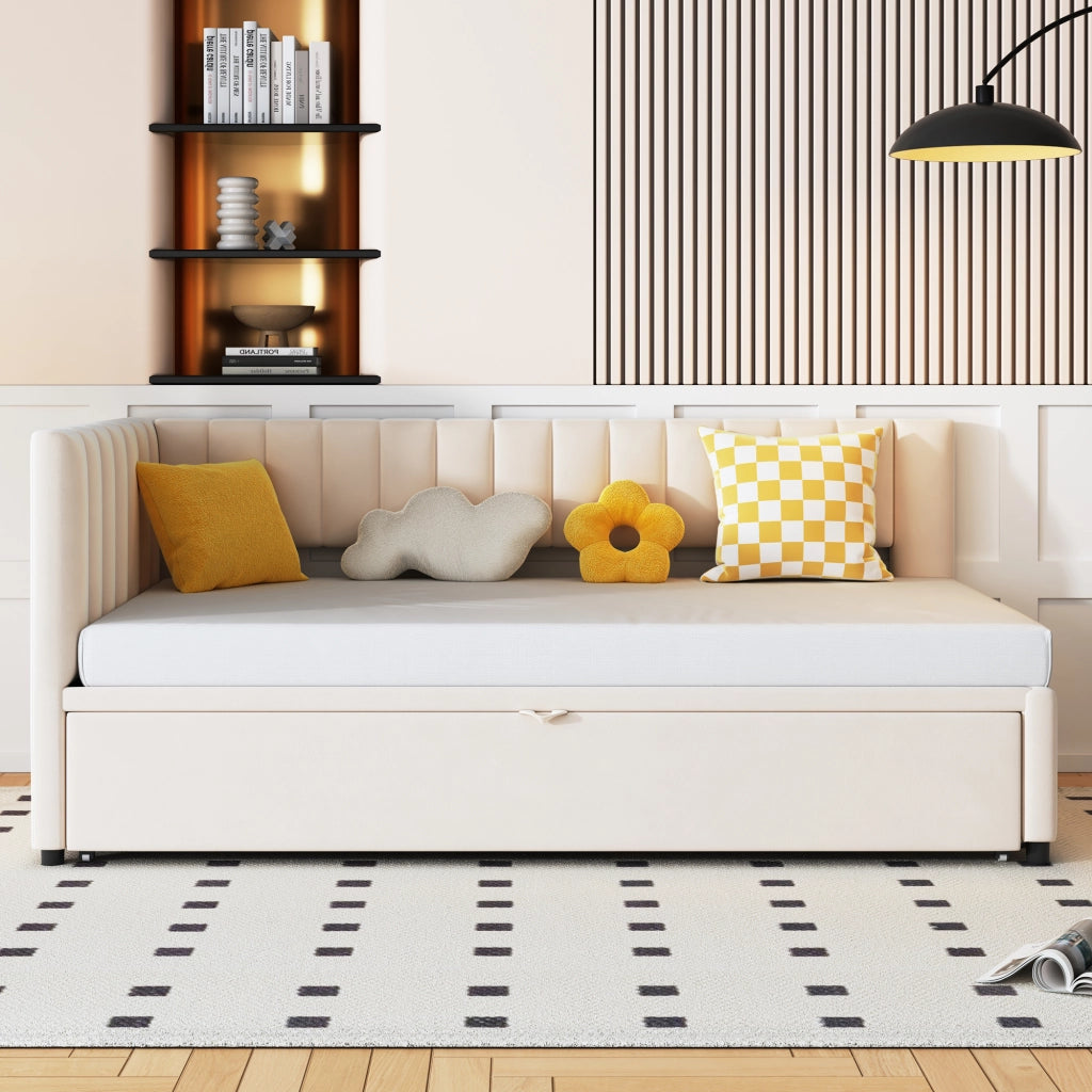 Divano letto a L con letto estraibile velluto 90x200 cm