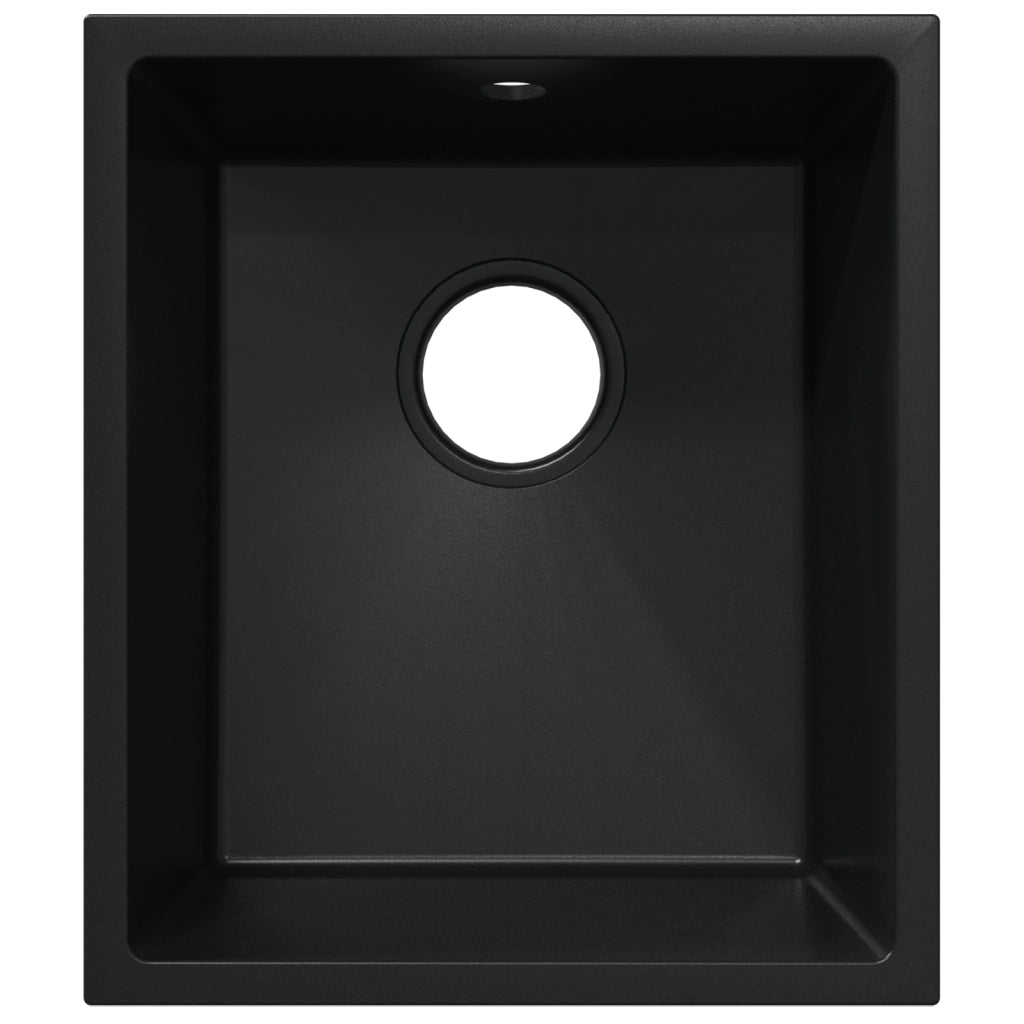 Lavello da Cucina con Foro di Troppopieno in Granito Nero