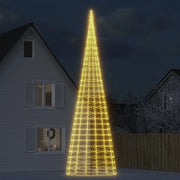 vidaXL Albero di Natale a LED su Pennone 3000 LED Bianco Caldo 800 cm