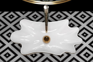 Lavabo Da Appoggio Rea Sea White Gold + Tappo Click-clack