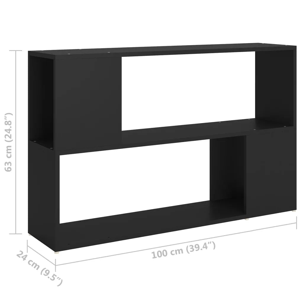 Libreria Nera 100x24x63 cm in Truciolato 809171