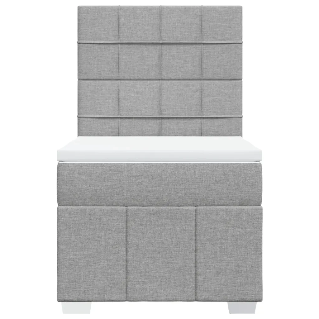 vidaXL Giroletto a Molle con Materasso Grigio Chiaro100x200 cm Tessuto