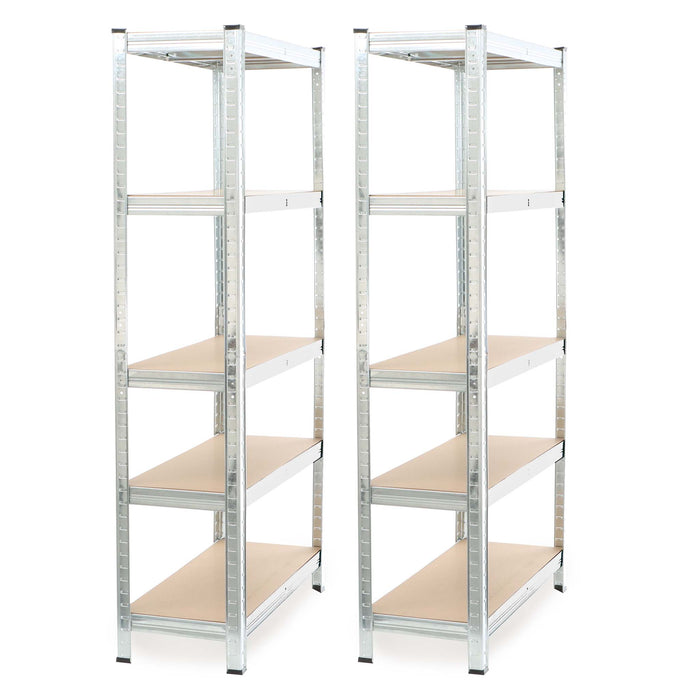 Set 2x scaffali a incastro per carichi pesanti 180x90x30cm Max 875kg l’uno Acciaio 5 ripiani