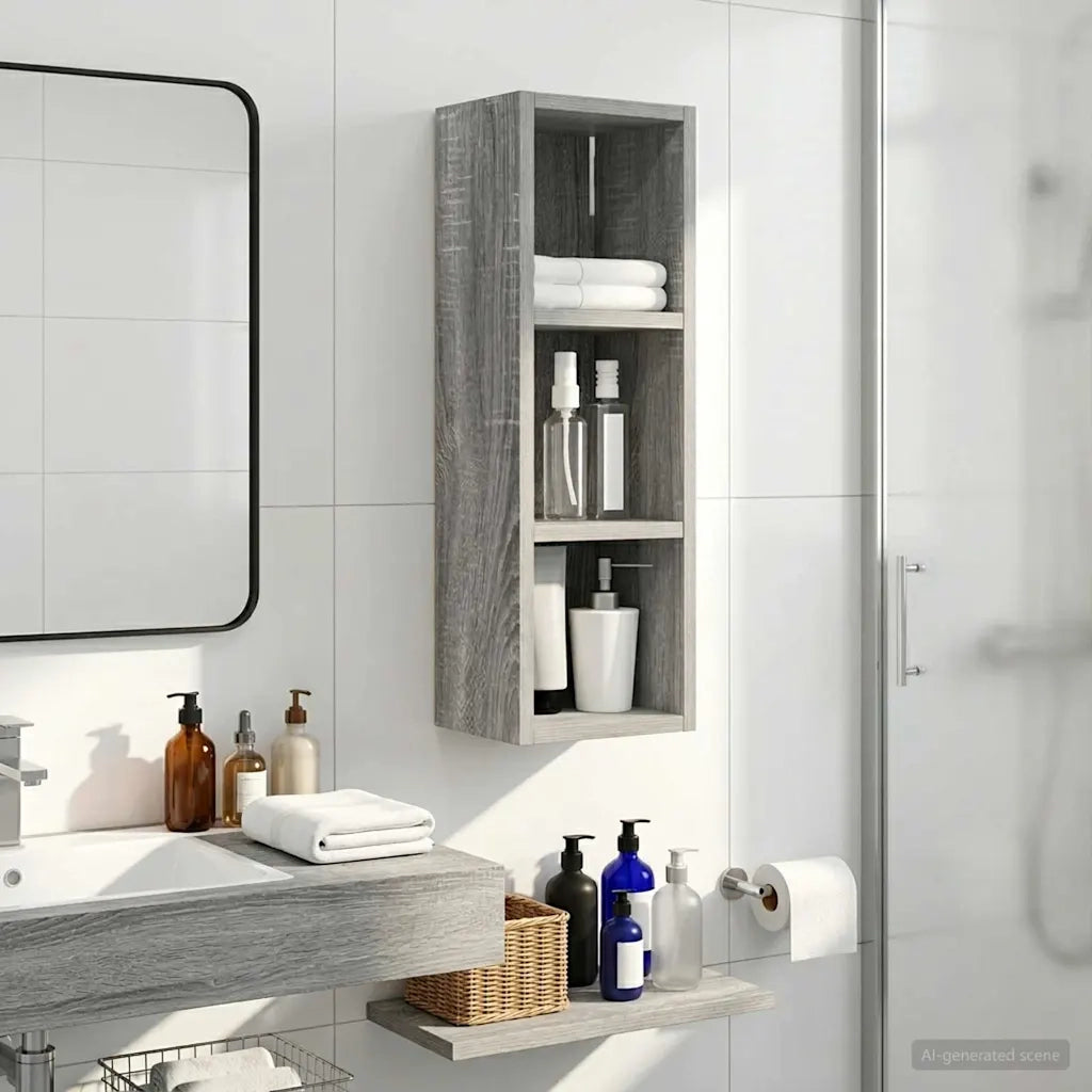 Armadio da bagno a muro Sonoma grigia 20 x 16 x 62,5 cm 889308