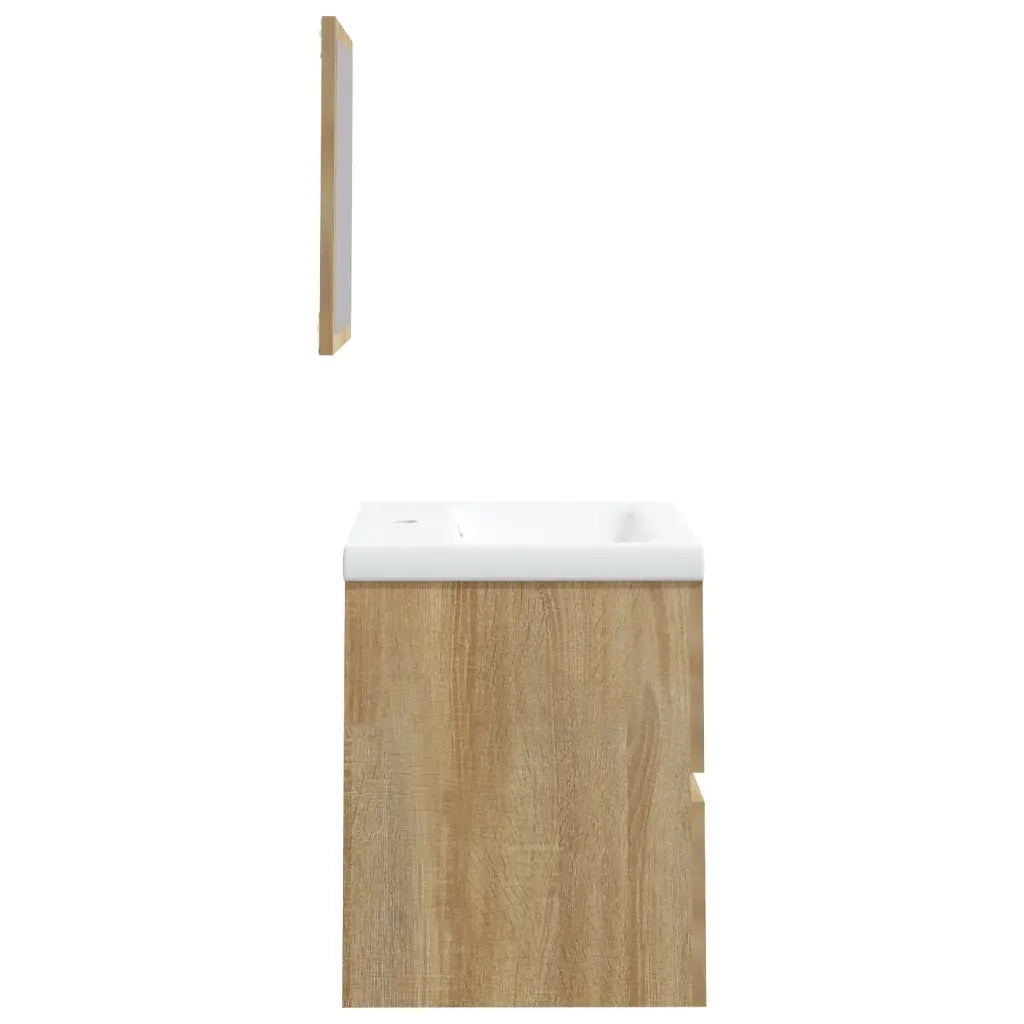 Mobile da Bagno con Lavabo e Specchio Rovere Sonoma 3114173