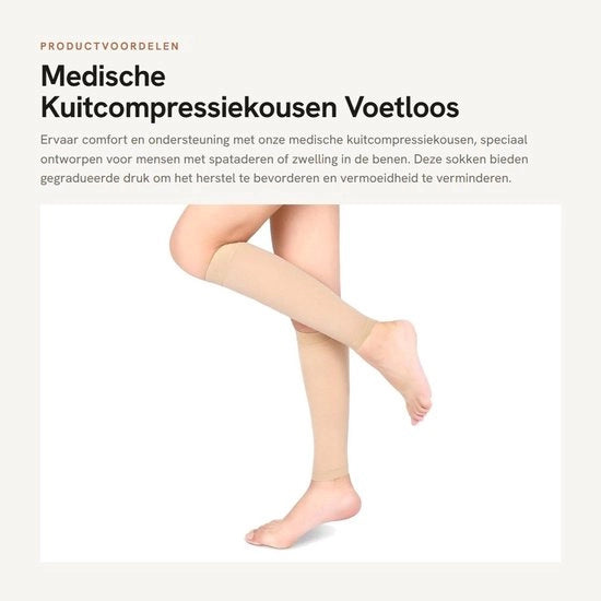 Compressi medici per piedi senza cintura - Diametro 20-30 mmHg - Compressi per gambe - Classi di pressione graduato - Materiale respirabile - Riduzione dell'edema