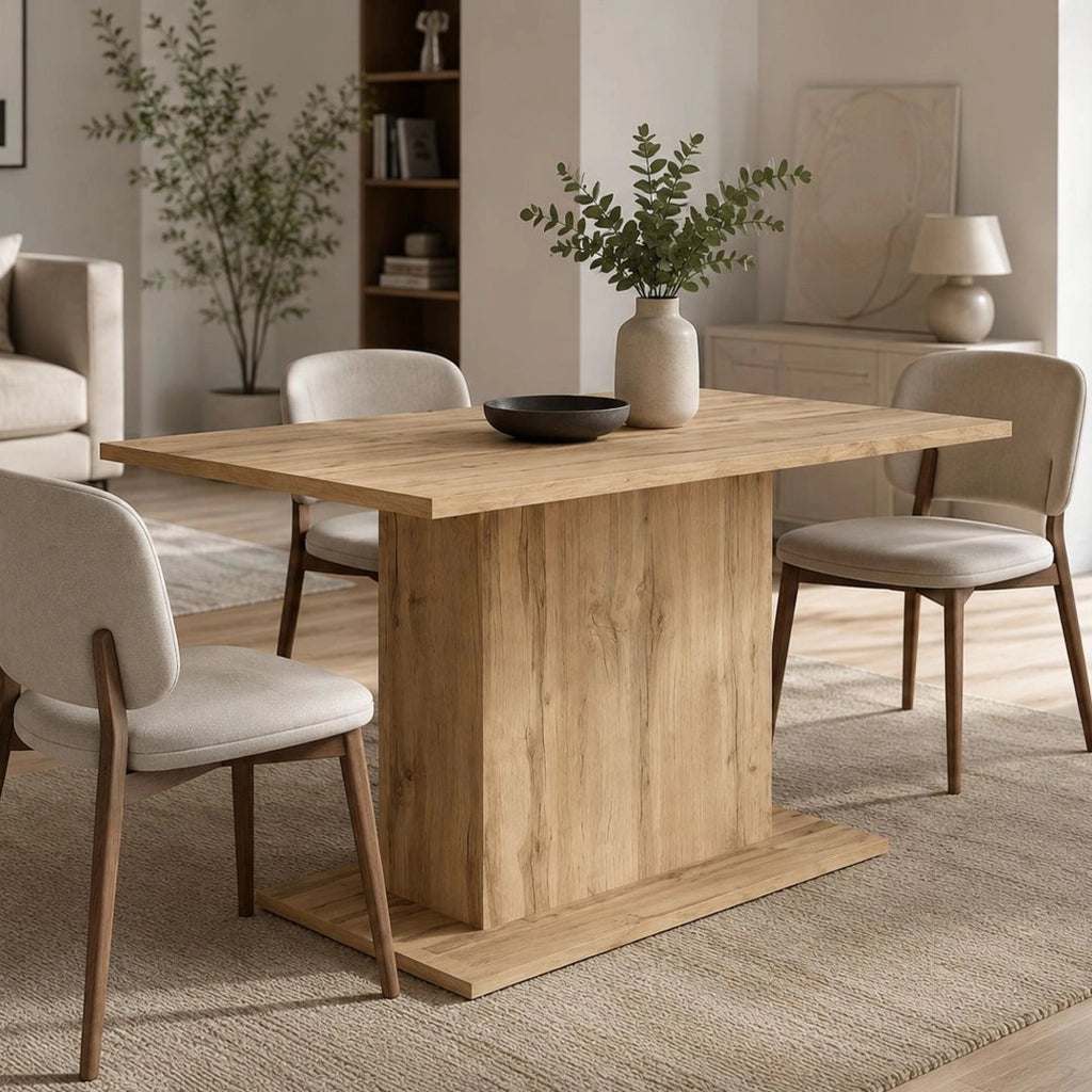 Litarari, Tavolo Fisso 6 Posti, 138x80x74h cm Marrone Rovere Scuro