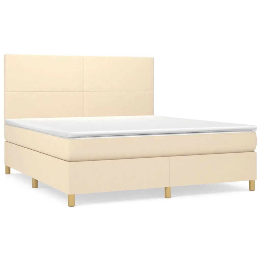 Giroletto a Molle con Materasso Crema 160x200 cm in Tessuto 3142190